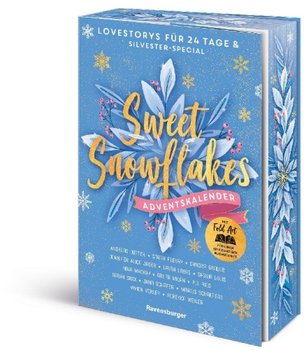 Buchcover und Innenansicht für das Buch: Sweet Snowflakes. Ein Adventskalender. Lovestorys für 24 Tage plus Silvester Special