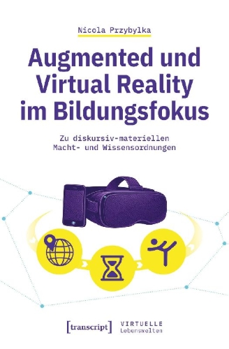 Buchcover und Innenansicht für das Buch: Augmented und Virtual Reality im Bildungsfokus