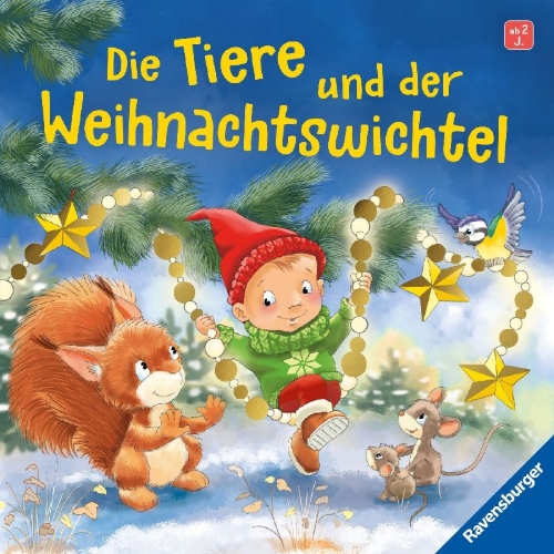 Buchcover und Innenansicht für das Buch: Die Tiere und der Weihnachtswichtel