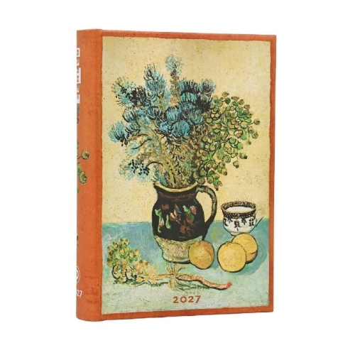 Buchcover und Innenansicht für das Buch: 12-Monatskalender 2027 Van Goghs Stillleben Mini Tagesüberblick