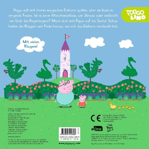Buchcover und Innenansicht für das Buch: Peppa Pig: Where's Peppa's Magical Unicorn? - A Lift-the-Flap Book