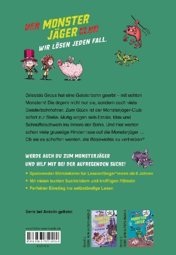 Buchcover und Innenansicht für das Buch: Der Monsterjäger-Club 1 - Die Geisterbahn von Bad Murks