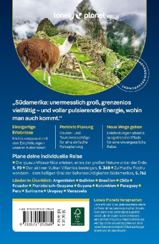 Buchcover und Innenansicht für das Buch: LONELY PLANET Reiseführer Südamerika