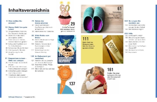Buchcover und Innenansicht für das Buch: Finanzplaner 60+