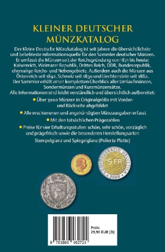 Buchcover und Innenansicht für das Buch: Kleiner deutscher Münzkatalog