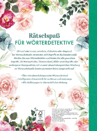 Buchcover und Innenansicht für das Buch: Wortsuchrätsel