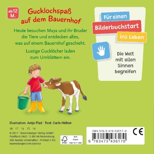 Buchcover und Innenansicht für das Buch: Mein Bauernhof Gucklochbuch