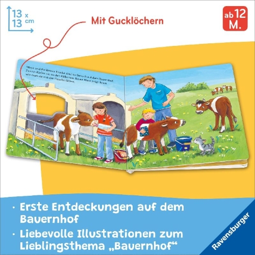 Buchcover und Innenansicht für das Buch: Mein Bauernhof Gucklochbuch