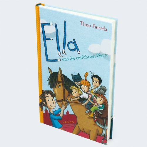 Buchcover und Innenansicht für das Buch: Ella ja kaverit hevosen selässä (Band 20)