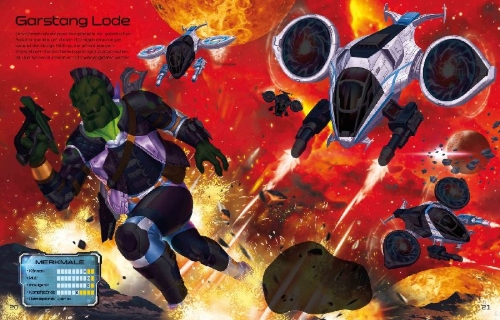 Buchcover und Innenansicht für das Buch: Der große Stickerspaß: Space Warriors