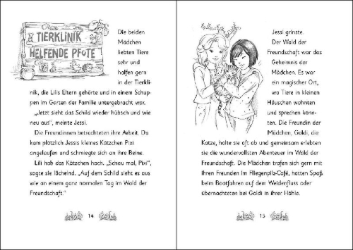 Buchcover und Innenansicht für das Buch: Die magischen Tierfreunde (Band 22) - Zara Zicklein und der Glitzernebel