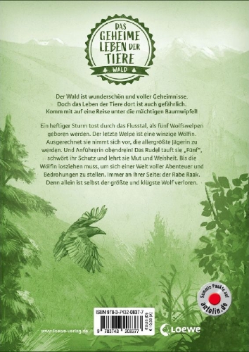 Buchcover und Innenansicht für das Buch: Das geheime Leben der Tiere (Wald, Band 1) - Die weiße Wölfin