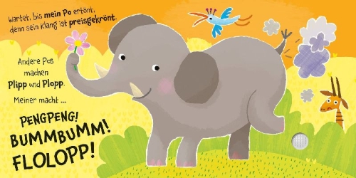 Buchcover und Innenansicht für das Buch: Welcher Popo war das? Das Pupskonzert im Zoo
