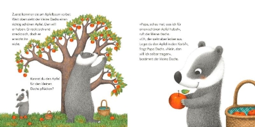 Buchcover und Innenansicht für das Buch: "Ich will aber!", sagt der kleine Dachs (Trotz-Buch)