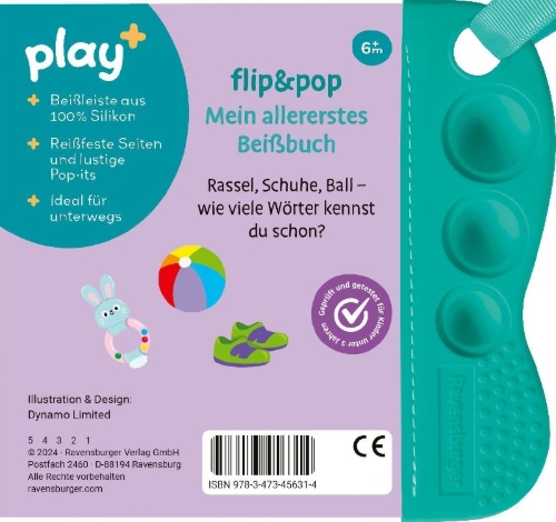 Buchcover und Innenansicht für das Buch: Play+ flip&pop Erste Wörter - ab 6 Monate