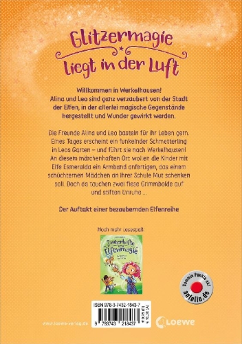 Buchcover und Innenansicht für das Buch: Zauberhafte Elfenmagie (Band 1) - Das Freundschaftsarmband