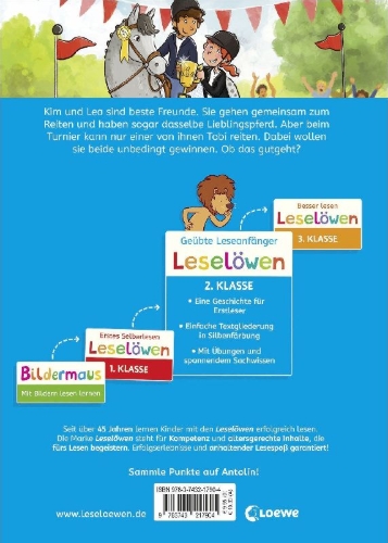 Buchcover und Innenansicht für das Buch: Leselöwen 2. Klasse - Das Turnier auf dem Reiterhof