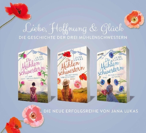 Buchcover und Innenansicht für das Buch: Die Mühlenschwestern - Das Glück wartet auf dich