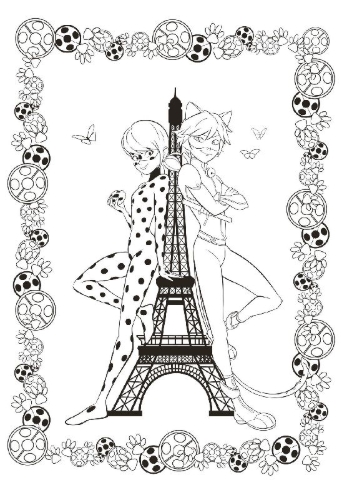 Buchcover und Innenansicht für das Buch: Miraculous: Superstarker Sticker- und Malspaß