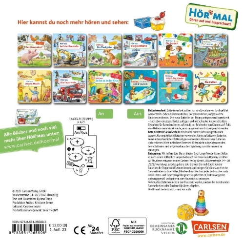 Buchcover und Innenansicht für das Buch: Hör mal (Soundbuch): Bei der Kinderärztin