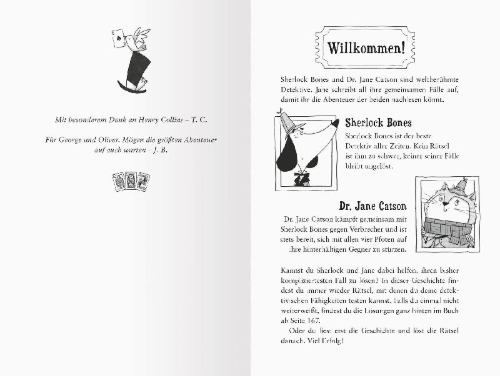 Buchcover und Innenansicht für das Buch: Sherlock Bones and the vanishing magician