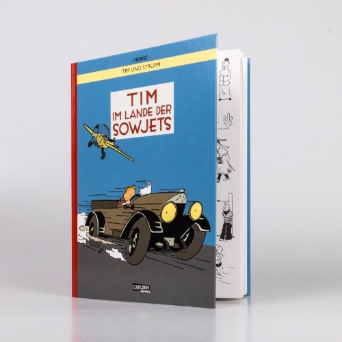 Buchcover und Innenansicht für das Buch: Tim und Struppi: Tim im Lande der Sowjets - farbige Ausgabe