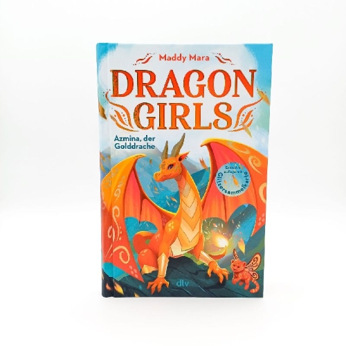 Buchcover und Innenansicht für das Buch: Dragon Girls - Azmina, der Golddrache