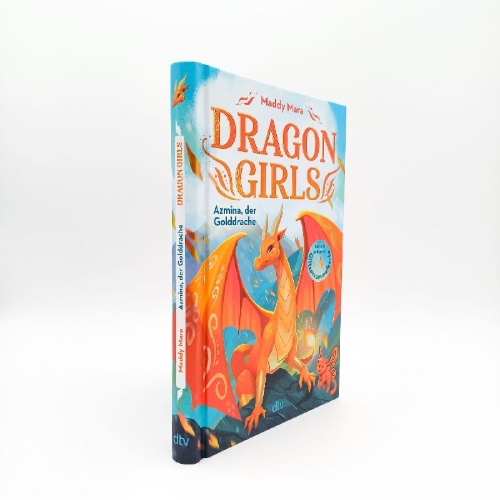 Buchcover und Innenansicht für das Buch: Dragon Girls - Azmina, der Golddrache