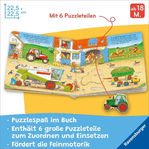 Buchcover und Innenansicht für das Buch: Mein liebstes Puzzle-Spielbuch - Fahrzeuge