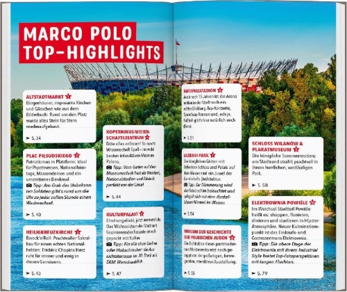 Buchcover und Innenansicht für das Buch: MARCO POLO Reiseführer Warschau