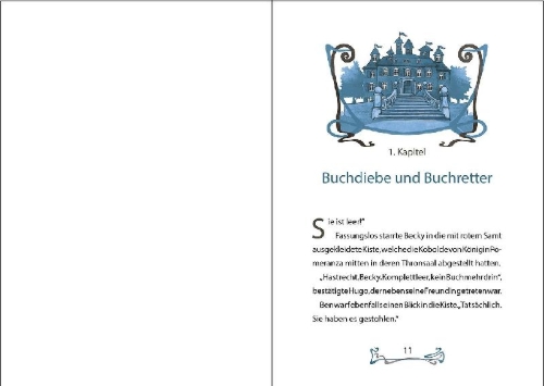 Buchcover und Innenansicht für das Buch: Das Bücherschloss (Band 6) - Schülerin der dunklen Magie