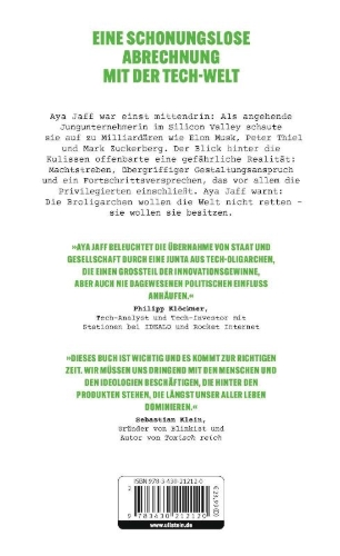 Buchcover und Innenansicht für das Buch: Broligarchie