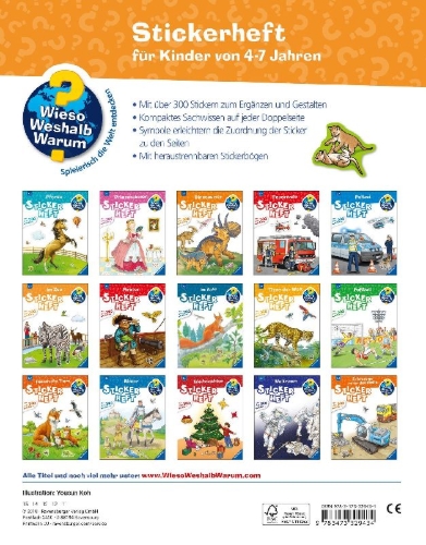 Buchcover und Innenansicht für das Buch: Wieso? Weshalb? Warum? Stickerheft: Im Zoo