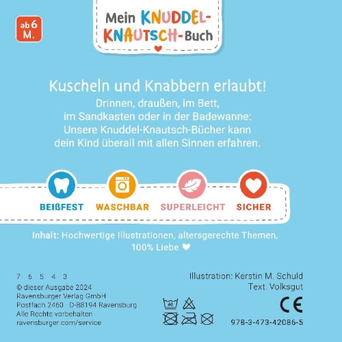 Buchcover und Innenansicht für das Buch: Mein Knuddel-Knautsch-Buch - Meine ersten Kinderlieder