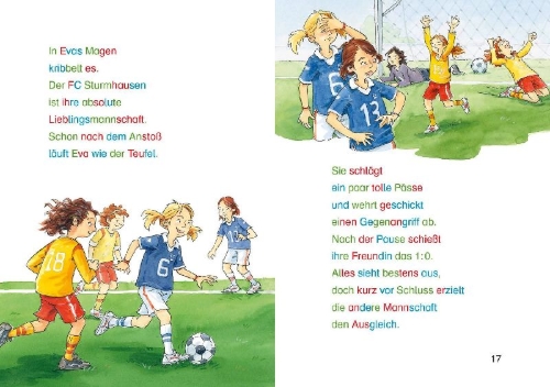Buchcover und Innenansicht für das Buch: Silbengeschichten zum Lesenlernen - Fußballgeschichten