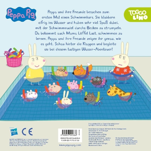 Buchcover und Innenansicht für das Buch: Peppa's Swimming Lesson