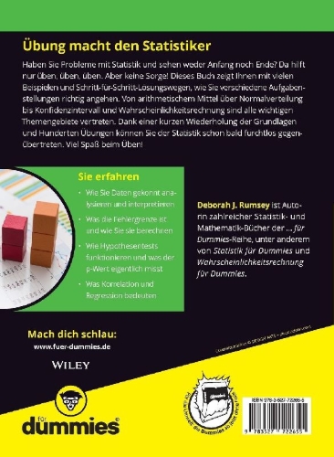Buchcover und Innenansicht für das Buch: Übungsbuch Statistik für Dummies