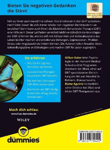 Buchcover und Innenansicht für das Buch: DBT für Dummies