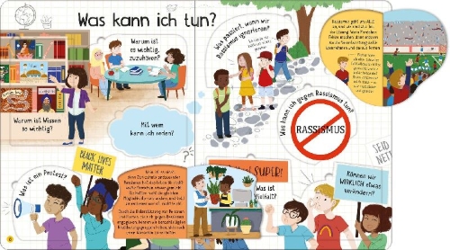Buchcover und Innenansicht für das Buch: Warum Rassismus weg muss