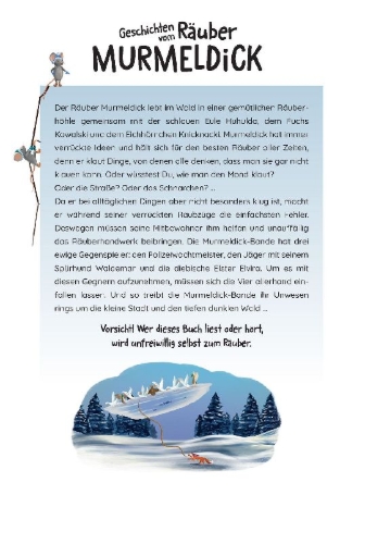 Buchcover und Innenansicht für das Buch: Geschichten vom Räuber Murmeldick