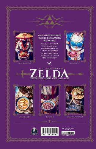 Buchcover und Innenansicht für das Buch: Die legendäre Küche von Zelda - Magische Rezepte inspiriert von der Videogame-Saga