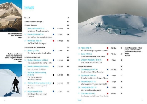 Buchcover und Innenansicht für das Buch: Leichte 4000er Alpen