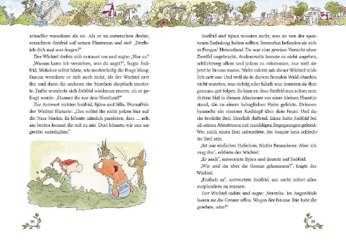 Buchcover und Innenansicht für das Buch: Snöfrid aus dem Wiesental (7). Die ganz und gar tollkühne Rettung der wunderlichen Wanderpilze