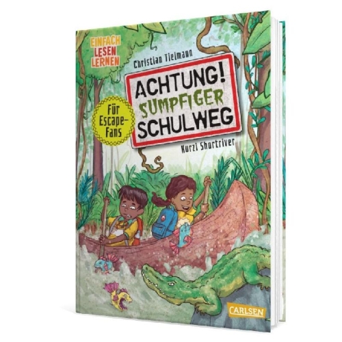 Buchcover und Innenansicht für das Buch: Achtung!: Sumpfiger Schulweg