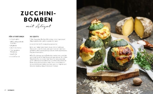 Buchcover und Innenansicht für das Buch: Genussmomente: Vegetarisch Grillen