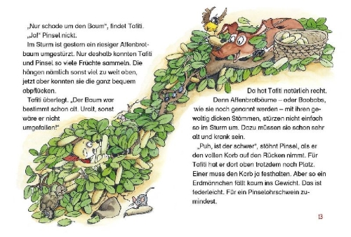 Buchcover und Innenansicht für das Buch: Tafiti und das schlecht gelaunte Nashorn (Band 11)