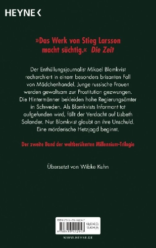 Buchcover und Innenansicht für das Buch: Flickan som lekte med elden (Millennium 2)