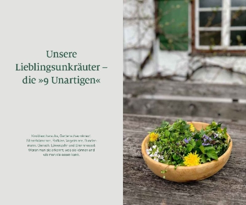 Buchcover und Innenansicht für das Buch: Köstliches Unkraut