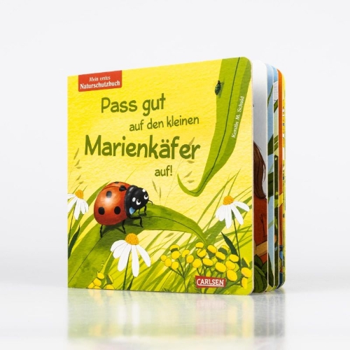 Buchcover und Innenansicht für das Buch: Pass gut auf den kleinen Marienkäfer auf