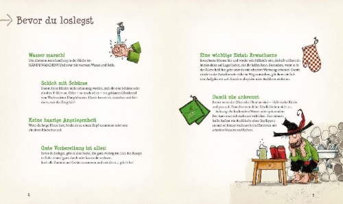 Buchcover und Innenansicht für das Buch: Das große Räuber Hotzenplotz Koch- und Backbuch